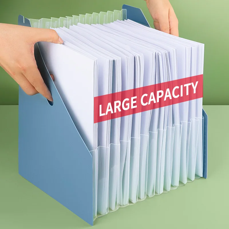 HUAJIE Expandable 13-Pocket A4 Accordion File Organizer - Large Capacity, Durable PP Material, for Office and School Storage