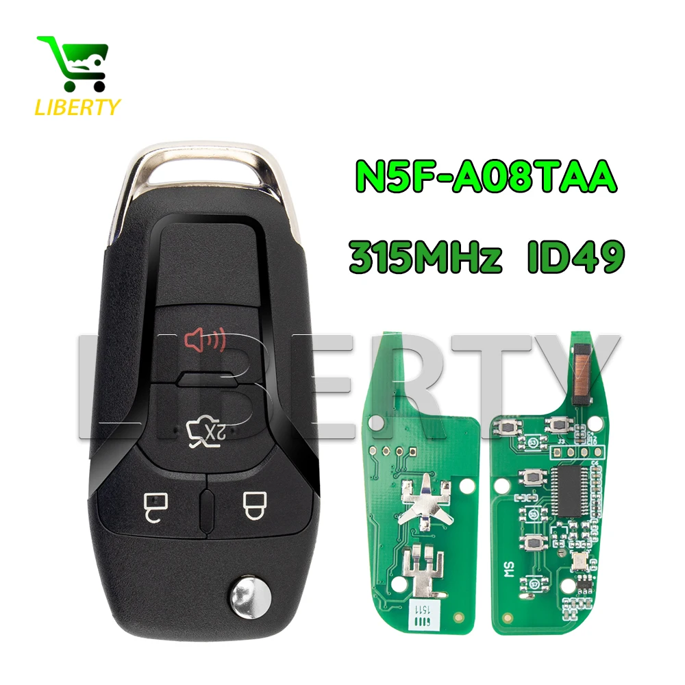

Liberty N5F-A08TAA ID49 Chip 315MHz Car Remote Key Fob Fit For Ford Fusion Transit Escort Explorer 2013-2021
