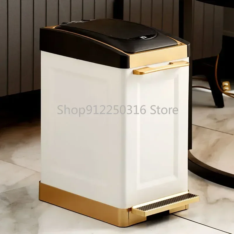 Waste Bin Room Automatic Sealing  Black Kitchen Cleaning Garbage Basket Bathroom Dustbin Design Lixeira Home Organization  Bins