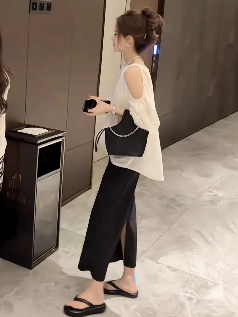 

Летний элитный женский костюм-двойка: миниатюрный дизайн, защита от солнца, юбка и топ