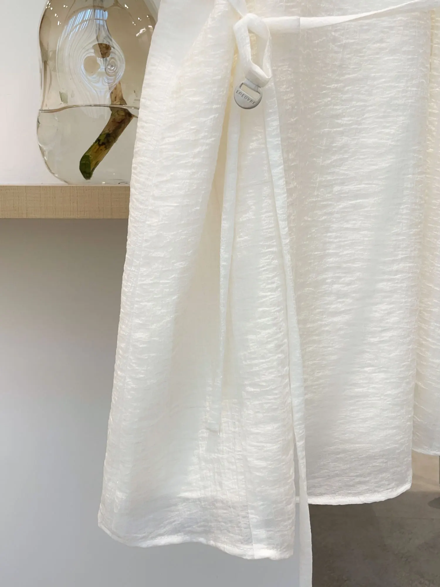 Nuo Xiaola Authentic Summer 2025  Brand Svel Belted Chiffon Dr Thin A-Line Skirt Sle round Ne Casual Wear