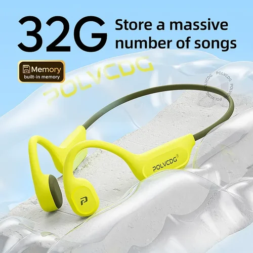 Imagen 2 del producto Audífonos de Conducción Ósea POLVCDG X9 para Natación, 32G, IPX8, Resistentes al Agua, para Natación, Correr, Ciclismo, con Gancho para la Oreja