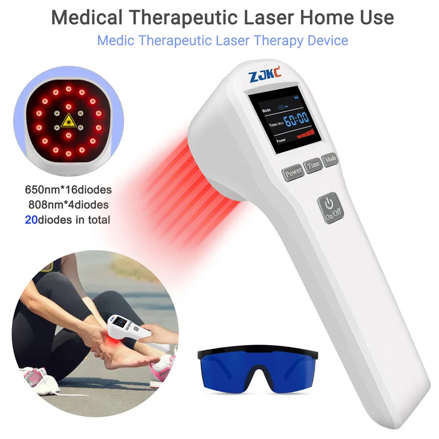 880mW Cold Laser Treatment LLLT Device for Pain Relief Wound Healing Red Light Therapy for Home Use 650nm 808nm