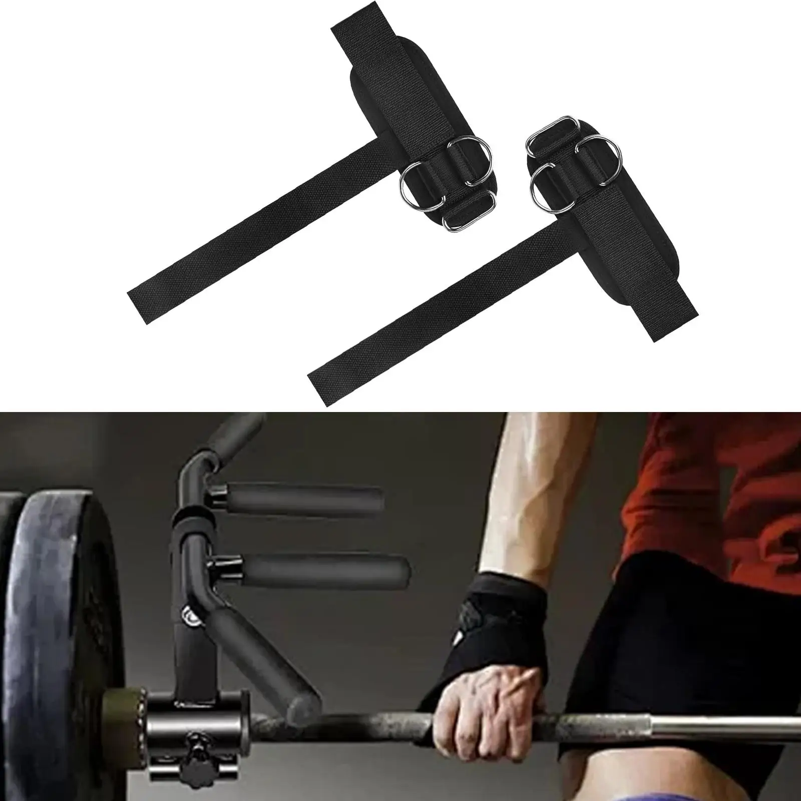 

Weight Lifting Straps D Ring Wrist Support for Gym Cross Training Deadlift