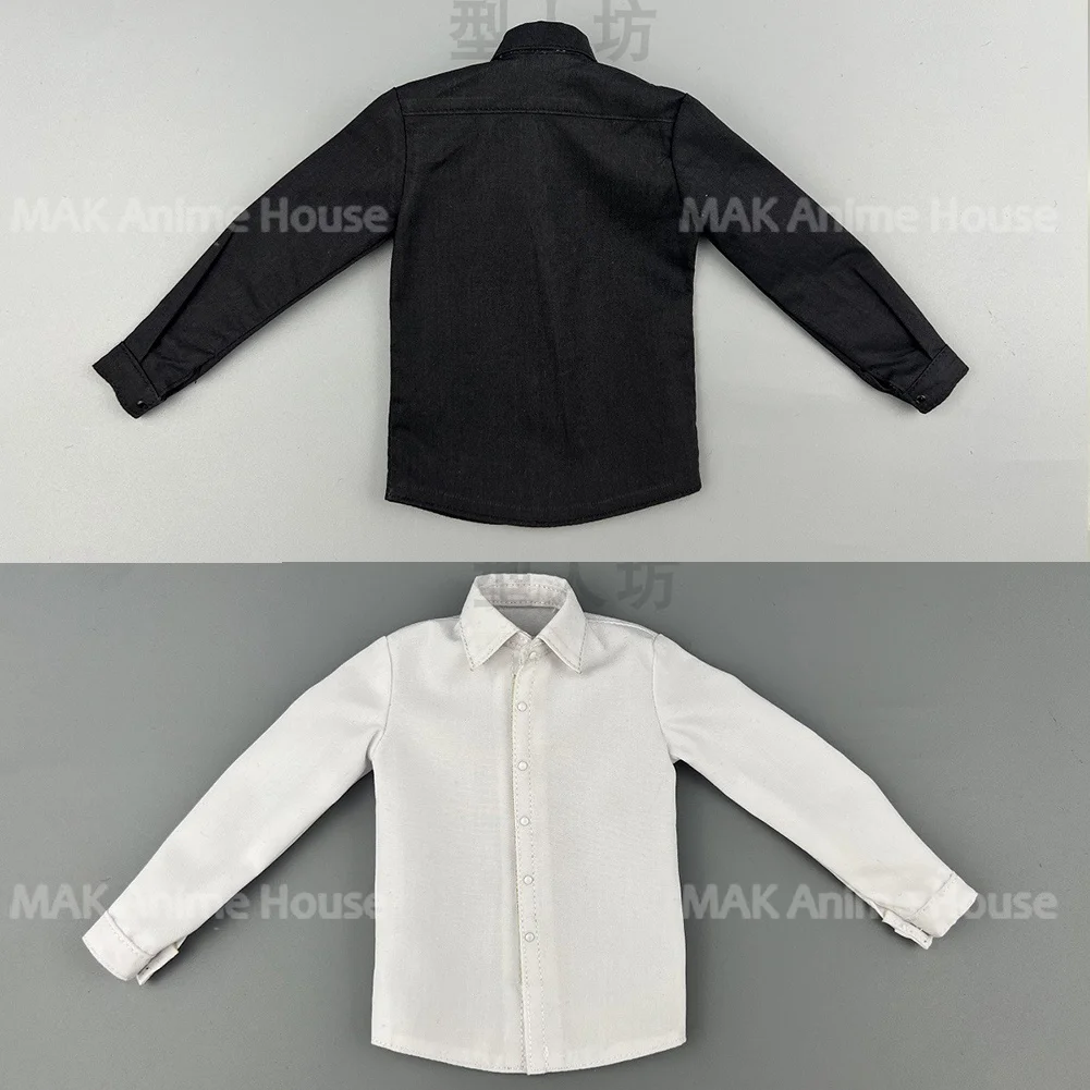 AFS 1/6 Scale Black White High Quality Long Sleeve Shirt Clothes Model for 12'' AL100045 AT011 Male Soldiers Action Figure Body