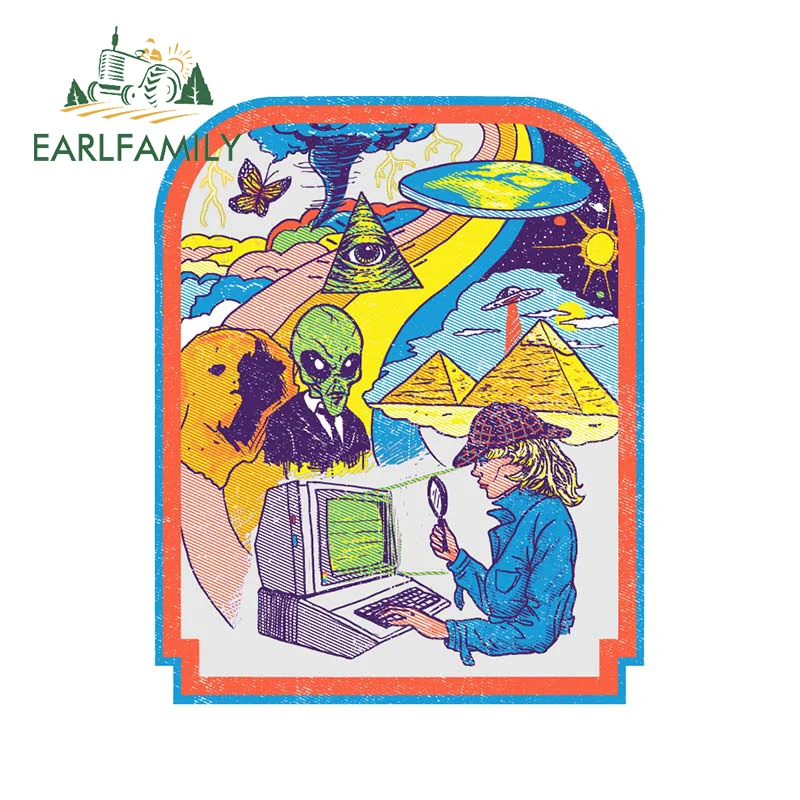 EARLFAMILY 13cm X 10.5cm Funny Internet Detective Car Sticker Window Laptop Decals Vinyl Cartoon Art Stickers
