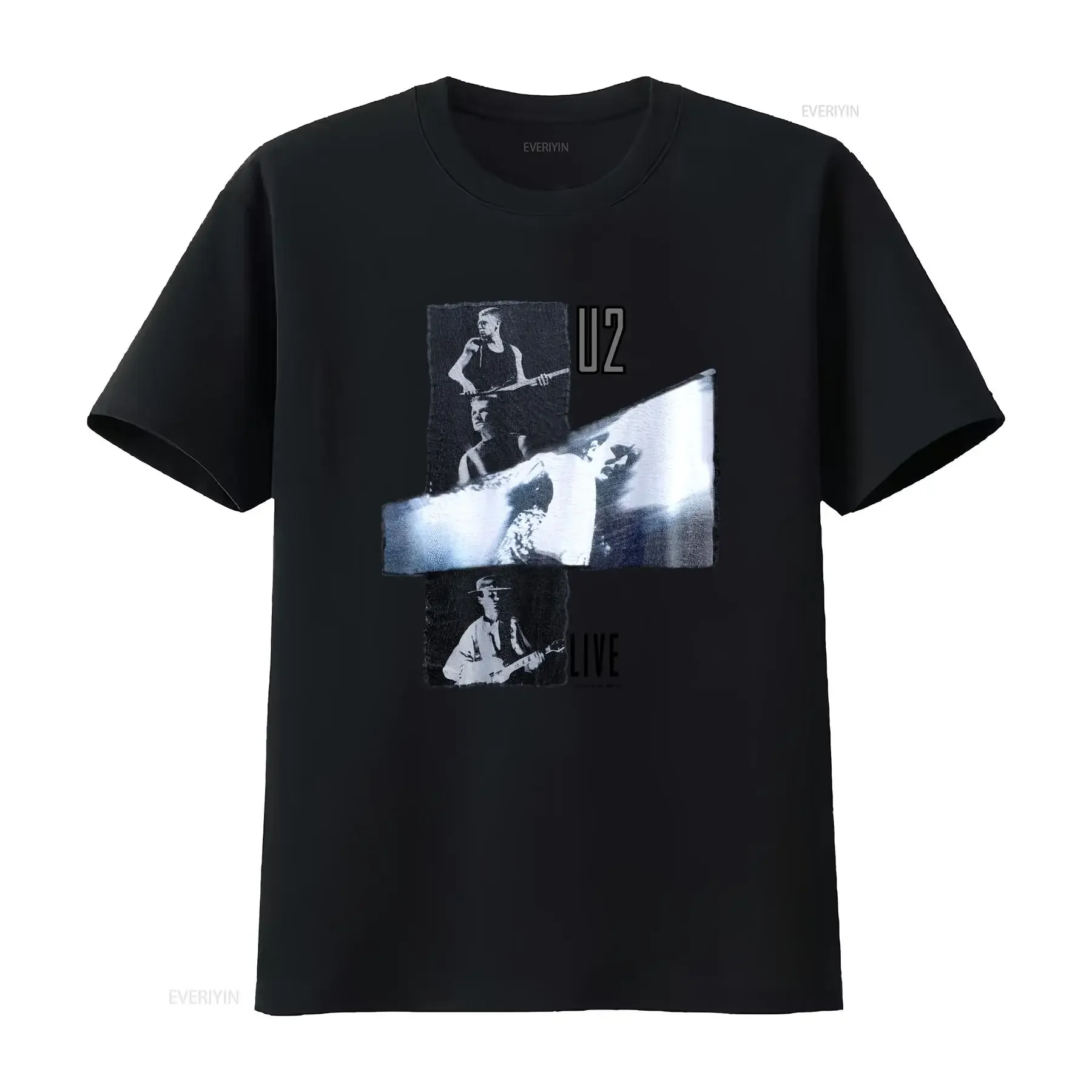 تي شيرت عتيق U2 جوشوا Tree Tour Concert 1987 U3804 ملابس مصممة عتيقة مغسولة أنيقة غير رسمية متعددة الاستخدامات