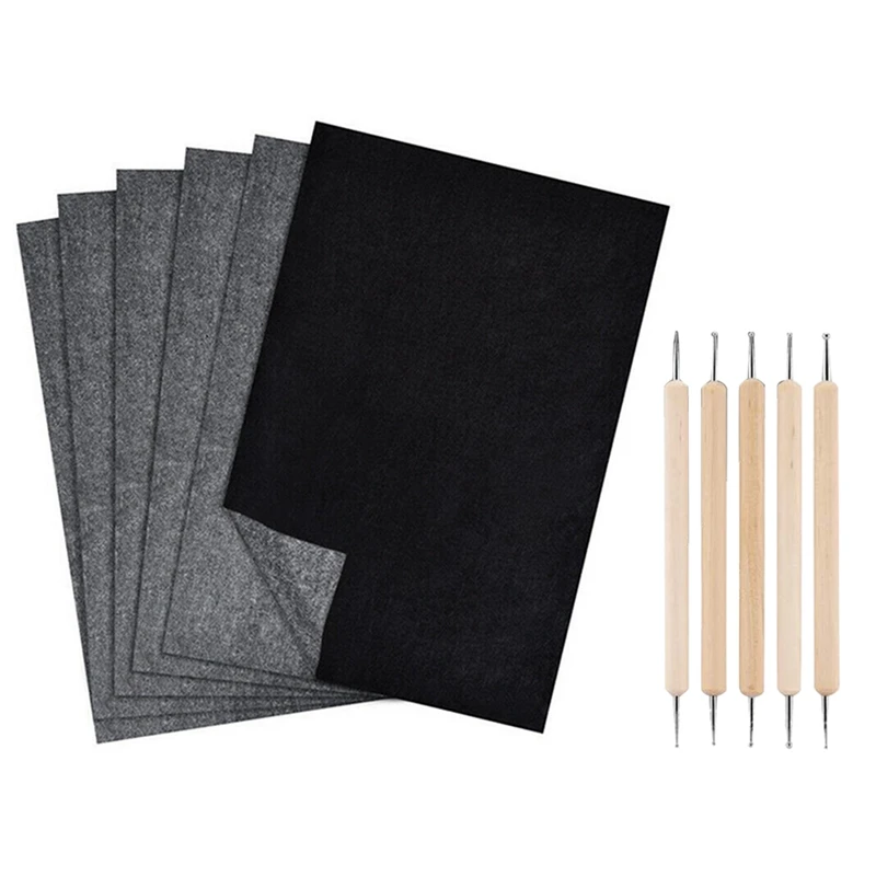 200Pcs Carbon Transfer Paper 11.5 X 8.3 Inch A4 Tracing Paper Carbon  Paper With Embossing Stylus Black