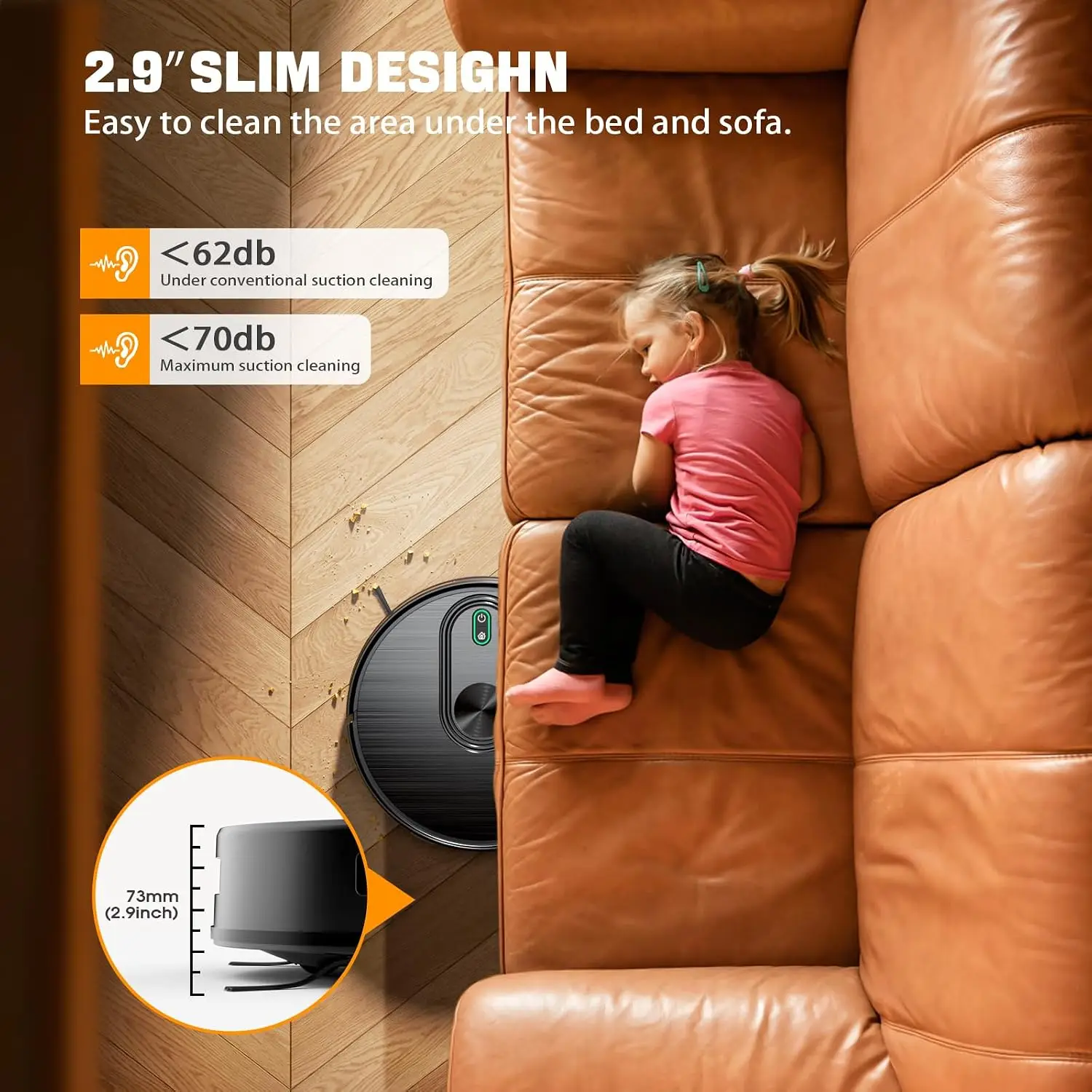 Smart Robot Vacuum & Mop, 6500Pa Suction, 200Min Runtime, App/Voice Control, Auto Carpet Boost, Ideal for Pet Hair view 6