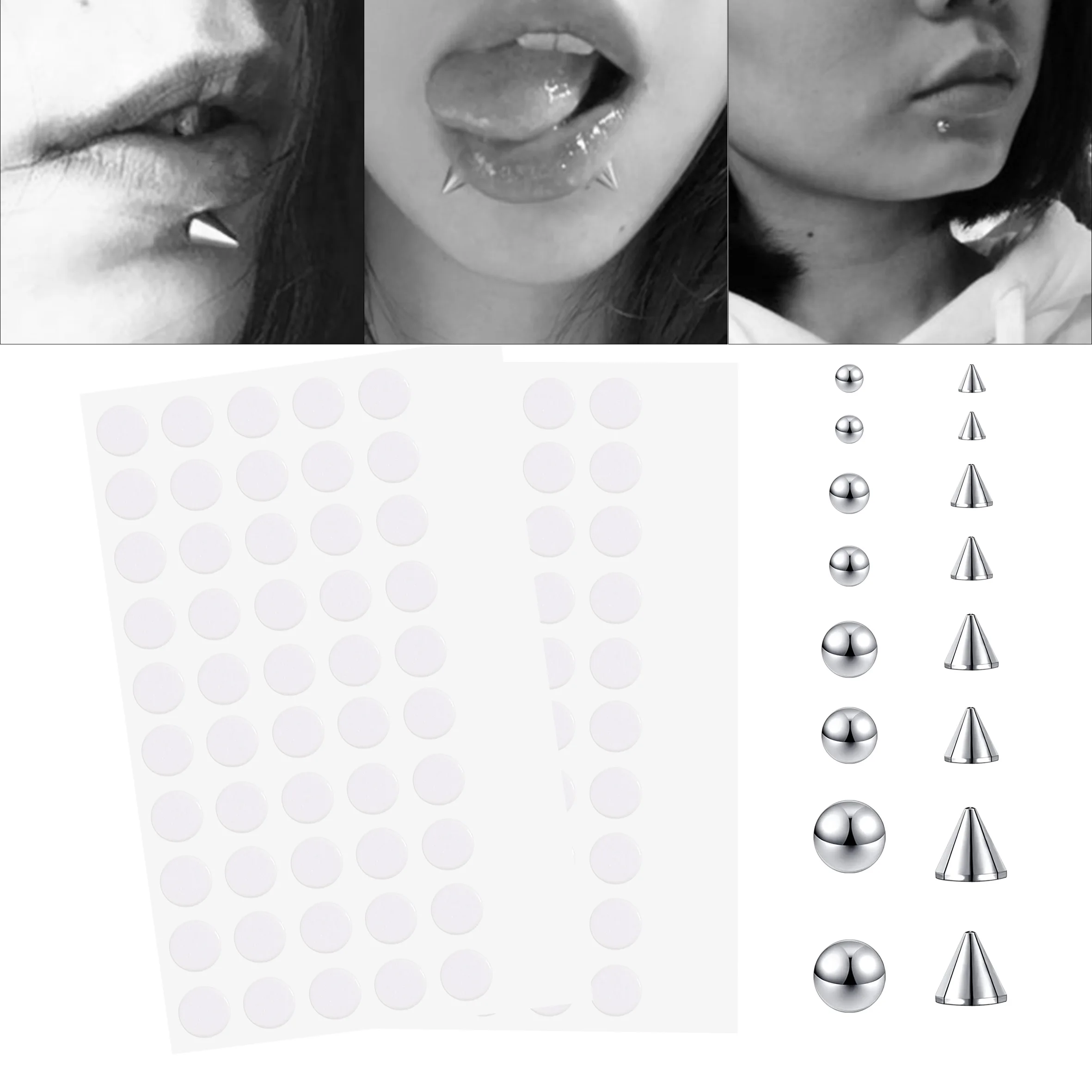 180 pezzi adesivi per anelli al naso finti in metallo chiodi per labbra non penetranti orecchini a bottone per donne uomini confezione gioielli per piercing al labbro sopracciglio finto