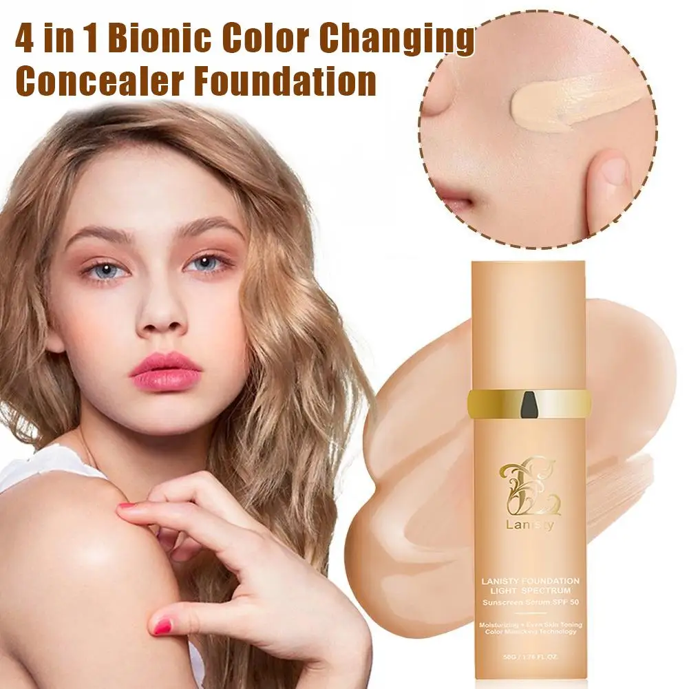 4-in-1 Bionic Discoloration Concealer Foundation 4 In 1 Foundation Liquid Hydrating Medium Full Coverage Concealer Makeup