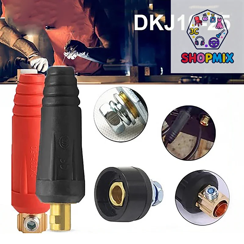 

DKJ10-25 Европейский сварочный аппарат Кабель Сварочный кабель Разъем Быстроразъемный кабель «папа-мама»