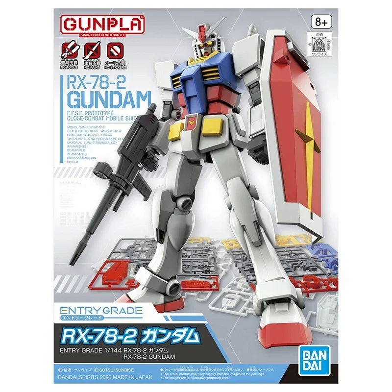 Bandai Gundam Model Kit Anime Figure EG 1/144 RX-78-2 White Devil Gundam Genuine Gunpla Anime Action Figure Action Toy Figure