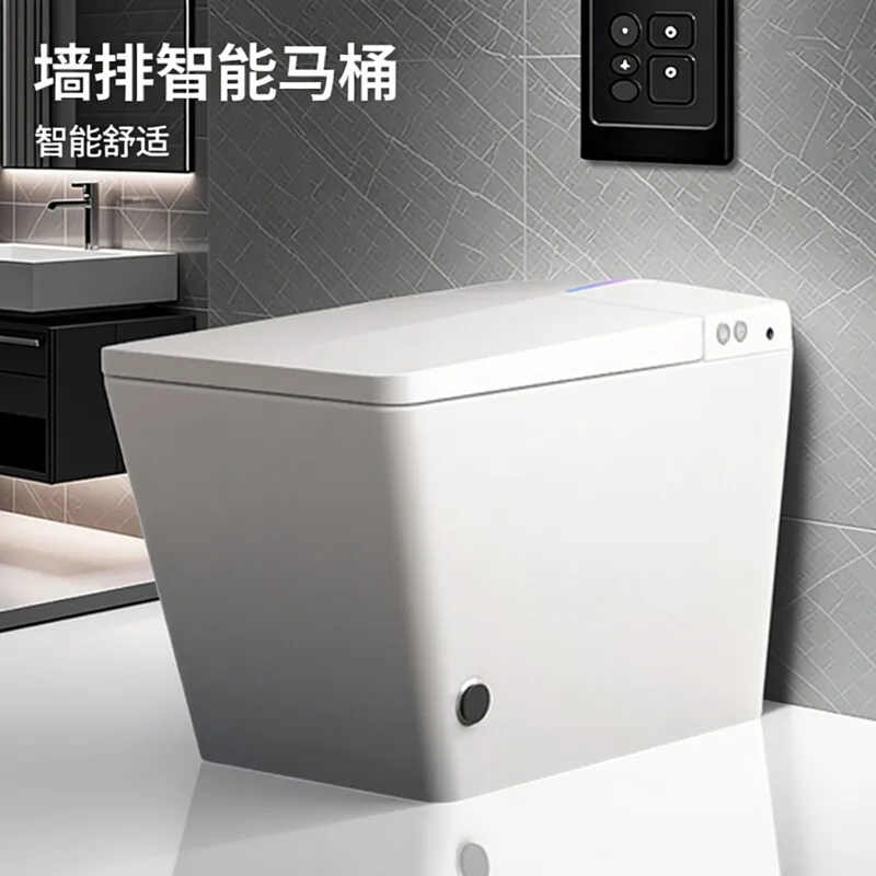 Wall row square large seat ring smart toilet free nozzle automatic toilet rear row horizontal row