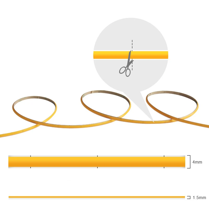 Imagem -03 - Cob Led Strip Lights para Decoração de Quarto Fita Flexível Backlight Dimmer Natureza Quente Branco Frio mm 12v 24v 480leds por m