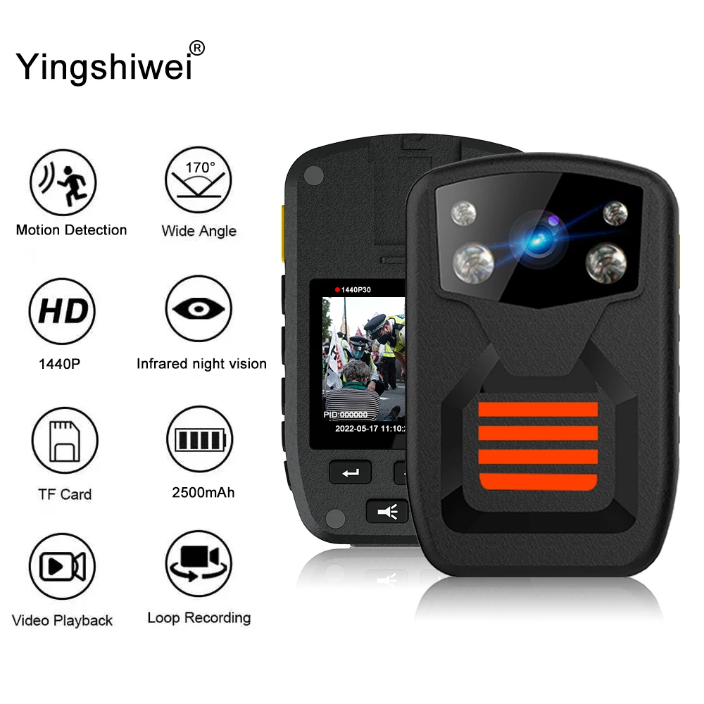 Hot selling 1080p Night Vision Red And Blue Flash Video Record Body Worn Video Camera