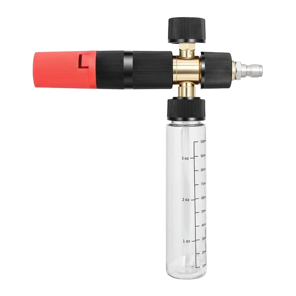 Foam spray bottle with transparent design and 14 quick connector for high pressure car washing and cleaning use