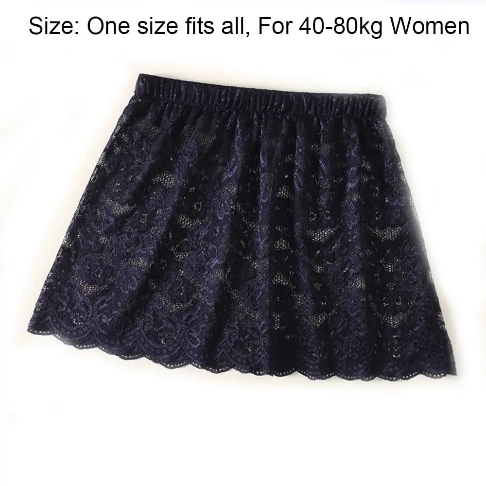 Trendy Lace Trim Fart Curtain for Women Flower Embroidery Pretty Mini Skirt Y2K Versatile Hip Curtain Trousers Decoration