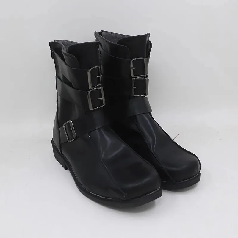 w,3;r'5.b6/Zapatos de disfraz de Tekken 8 Jin Kazama, botas negras hechas a mano de cuero sintético5;g'b,8k/