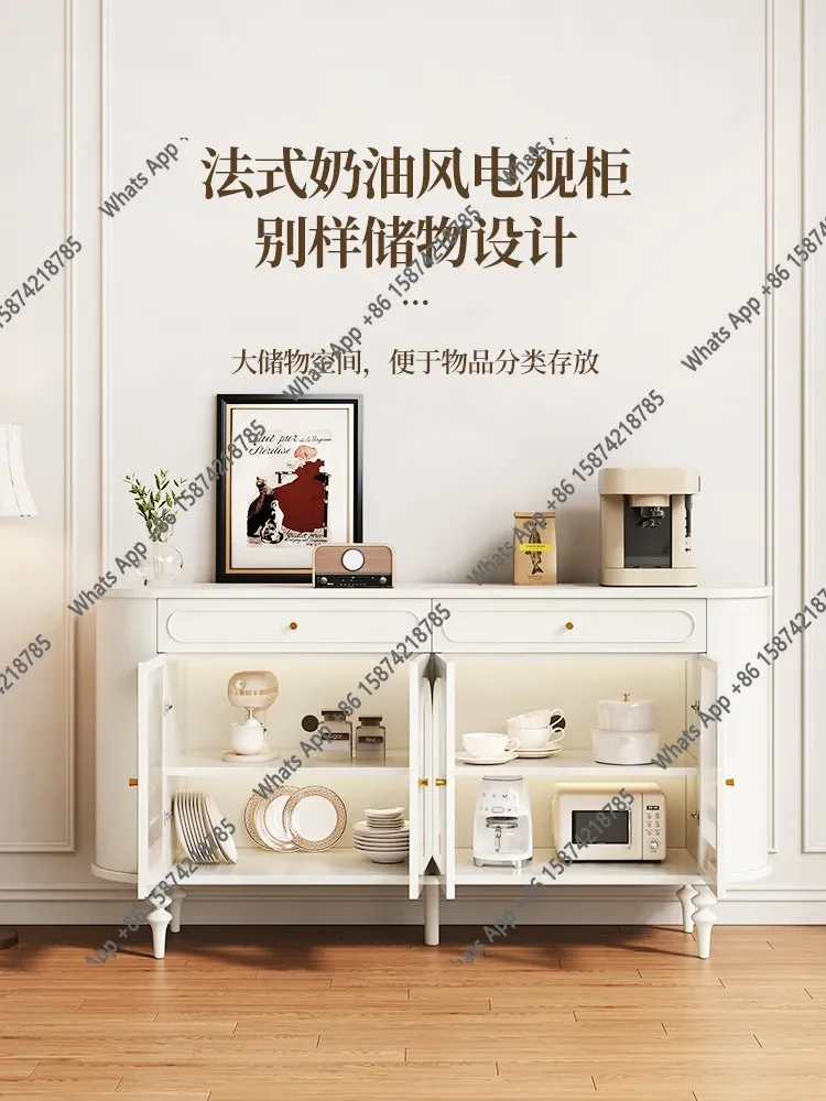 

Xx French Cream Style Sideboard 2026 New Solid Wood Entryway Cabinet Living Room Simple Modern Retro Chest Of Drawers Storage