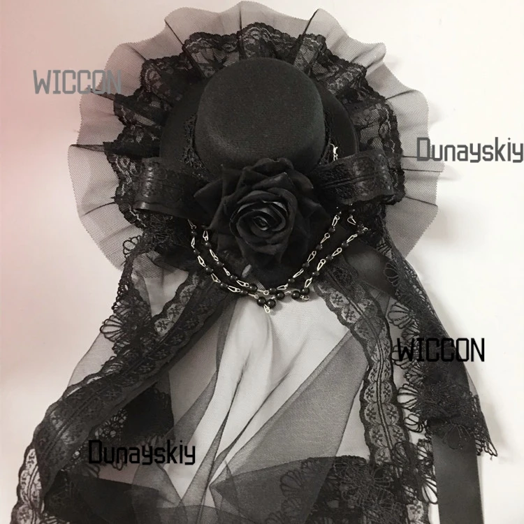 Lolita Mini Hat Veil - Vintage Headpiece for Tea Party/Wedding/Travel (Halloween/Christmas/Oktoberfest/Easter)
