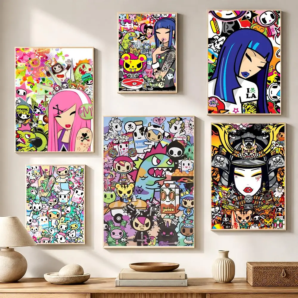 Fashion T-Tokidoki Fashion Poster High-definition waterproof stickers, suitable for home décor, gifts, and holiday decorations