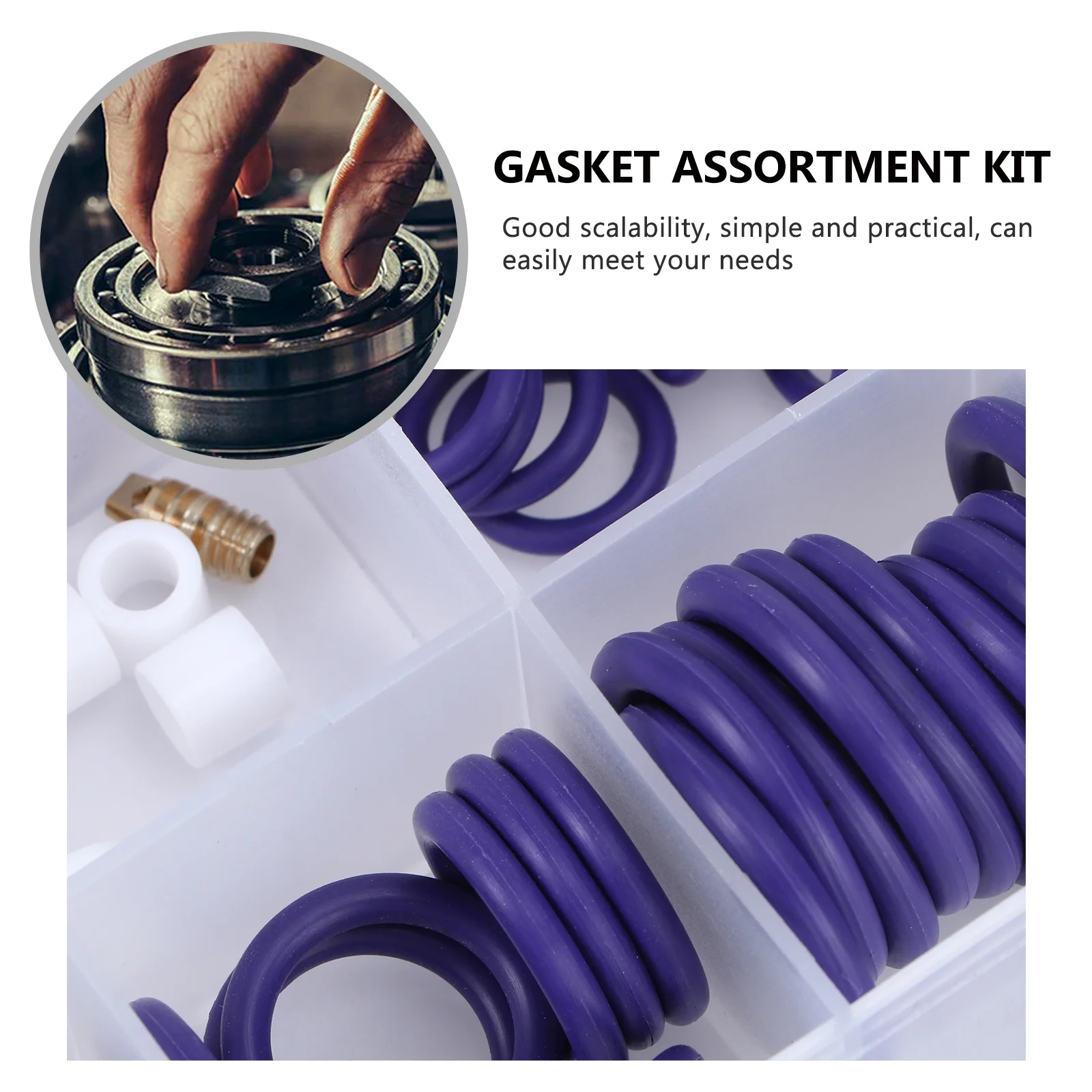 

225Pcs O- Rubber Gasket Sealing Ring Kit Heat Resistant Durable Antistatic Seal Assortment Set for Repair