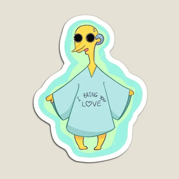 Alien Mr Burns  Magnet Colorful Funny Children Magnetic Stickers  Decor Baby Refrigerator Home Cute Holder Toy