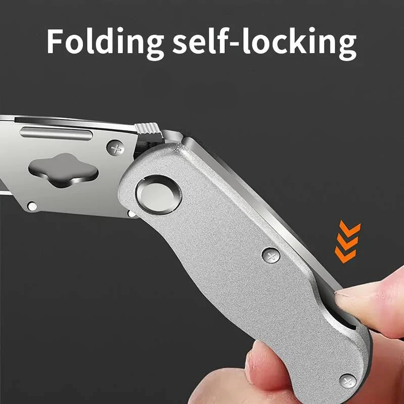 Utility Knife Heavy Duty Box Cutter All Steel Thickened Folding Electrical Knife Cable Stripping Knife Pocket Knives