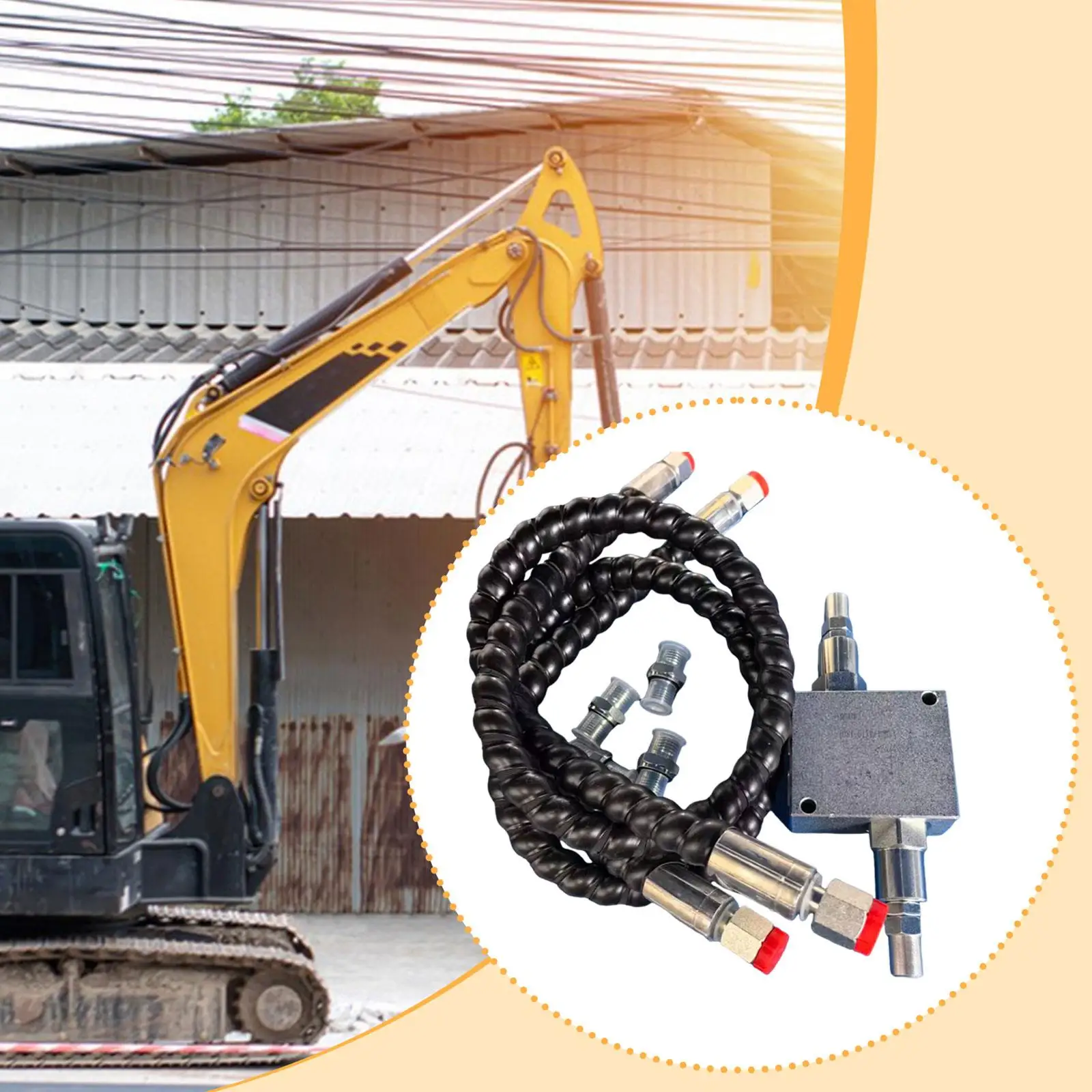 

Mini Excavator Cushion Valve Kit Professional Attachment Accessories Portable Black