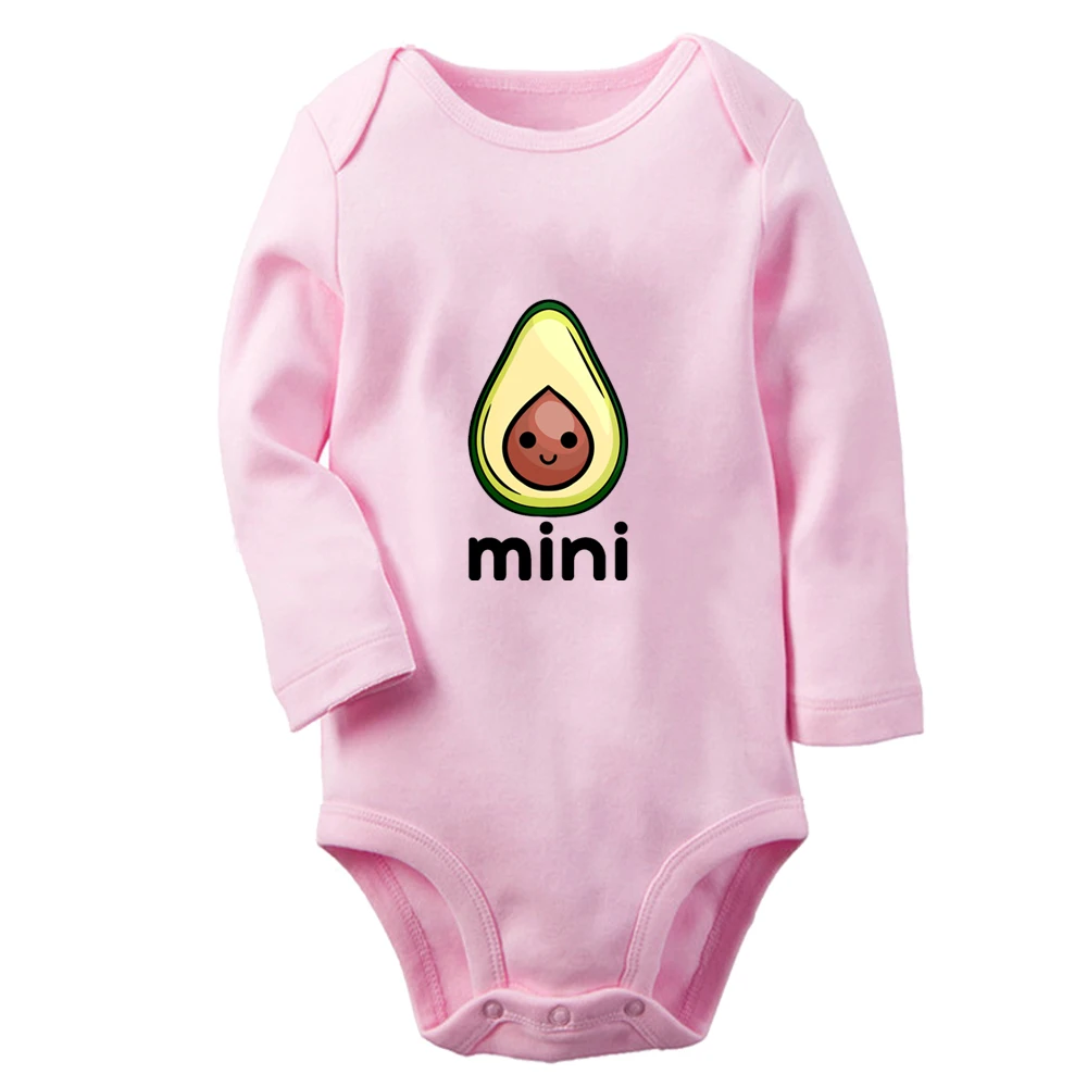 iDzn New Mini Avocado Fun Graphic Baby Bodysuit Cute Boys Girls Rompers Infant Long Sleeves Jumpsuit Newborn Soft Clothes