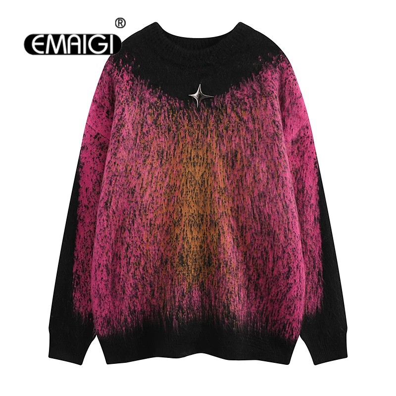 

Men Women Couple Autumn Winter Streetwear Fashion Loose Causal Oversized Hip Hop Pullover Sweaters Unisex Knitwear Sweater