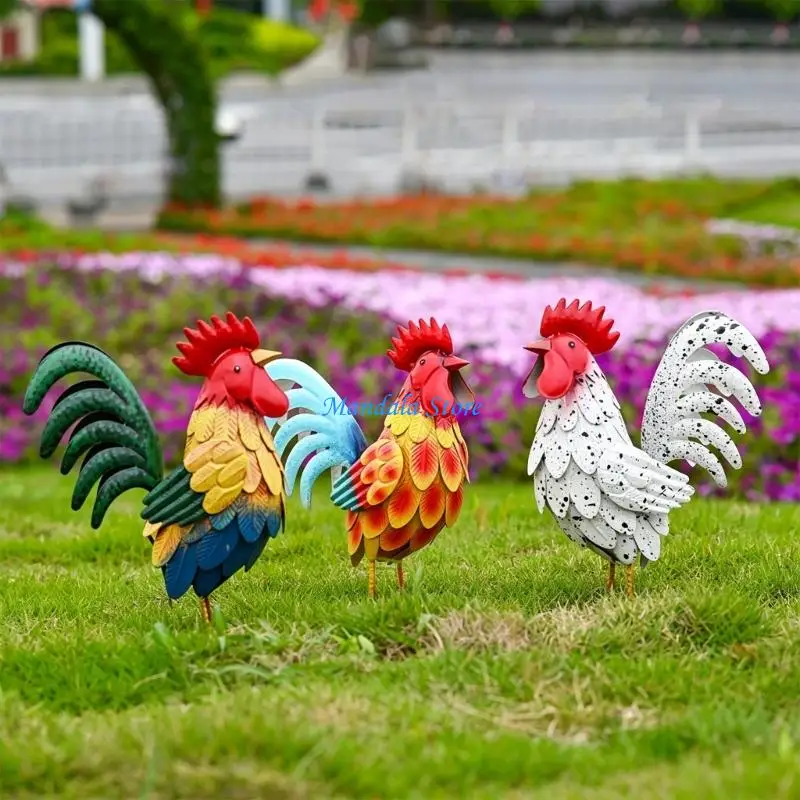 U2JC Garden Chicken Yard Art Outdoor Backyard Lawns Stakes Hen Yard Gift Easter