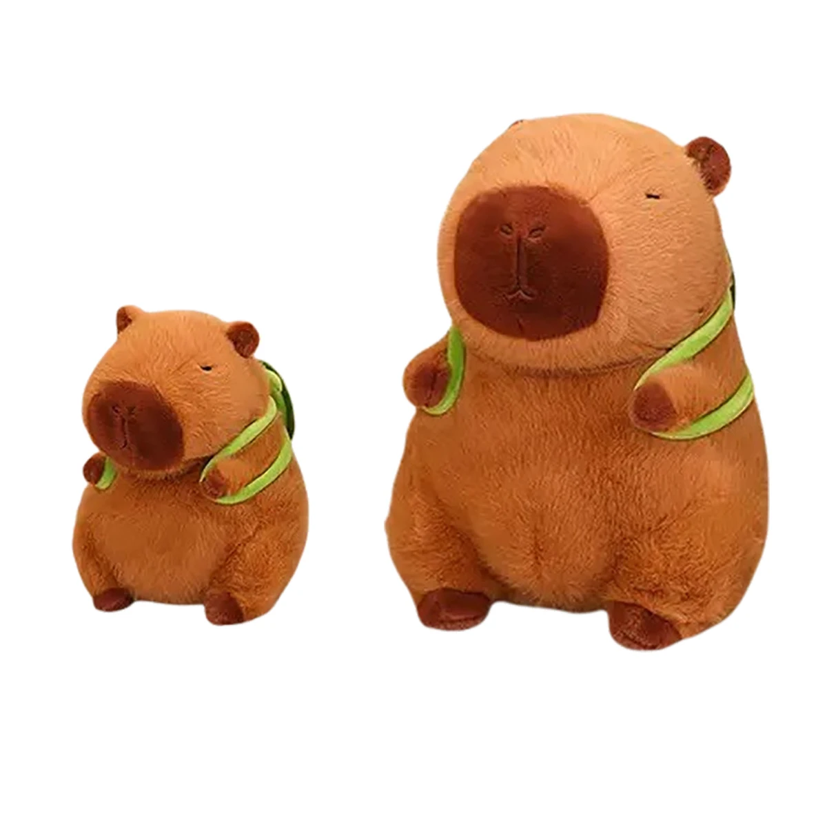 Huisdier schattig capibara pluche met schildpad rugzak kawaii capibara knuffels speelgoed sleutelhanger tas charmes cadeaus voor kinderen bruin