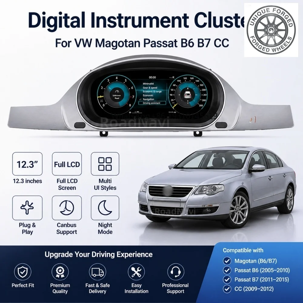 

26style BC RoadNavi Car Auto Speedometer for VW Magotan Passat B6 B7 CC LCD Digital Cluster Car Upgrade Dashboard Instrument