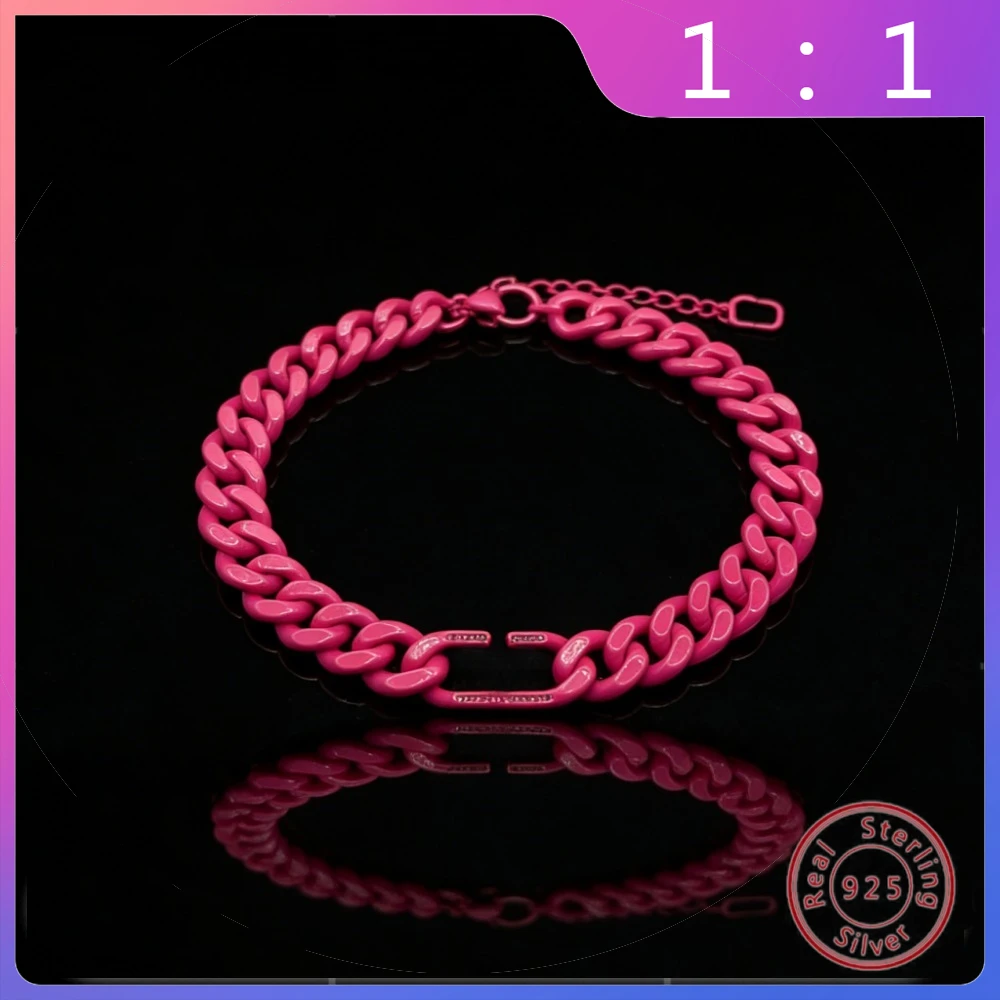 

Новое ожерелье из серебра S925 пробы с подвеской в виде буквы, инкрустированной фиолетовыми и красными бриллиантами, в ретро-стиле, универсальное, модное, роскошное, подарок на праздник