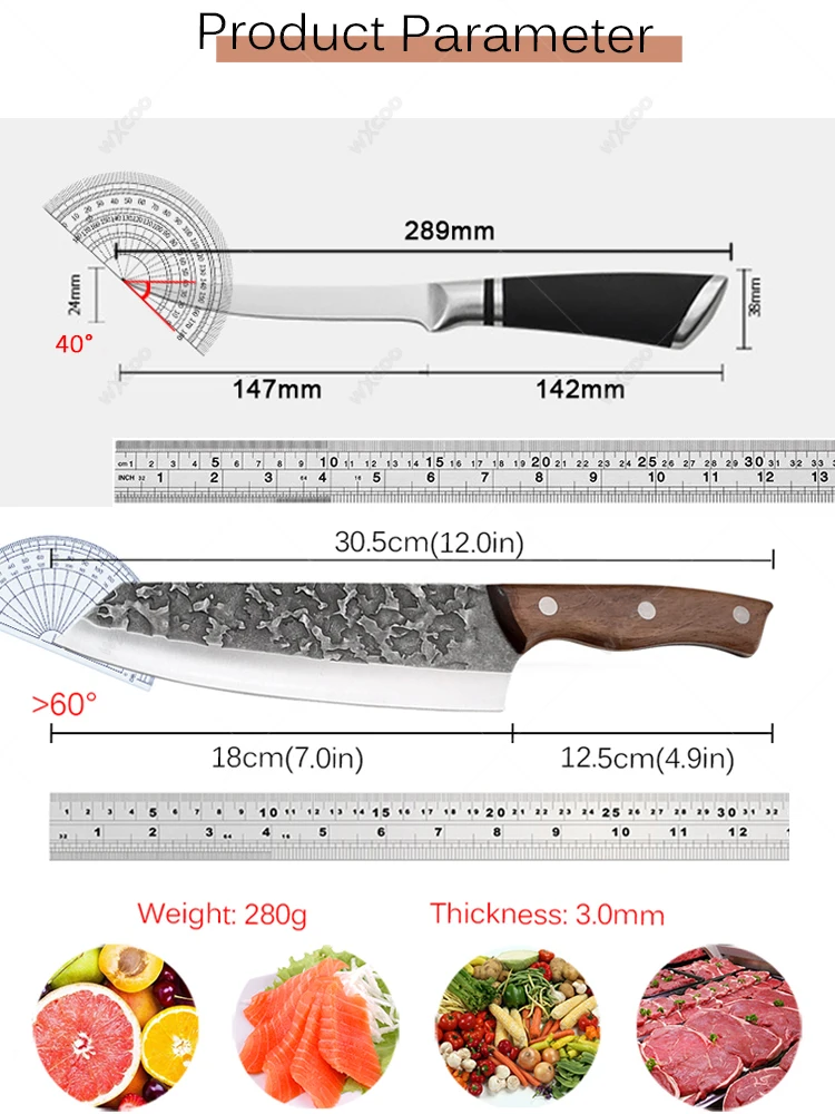 Kitchen Boning Back Fish Cutting Knife Professional Chef Cutting Knife Stainless Steel Kitchen Fruit Slicing Multi-purpose Knife