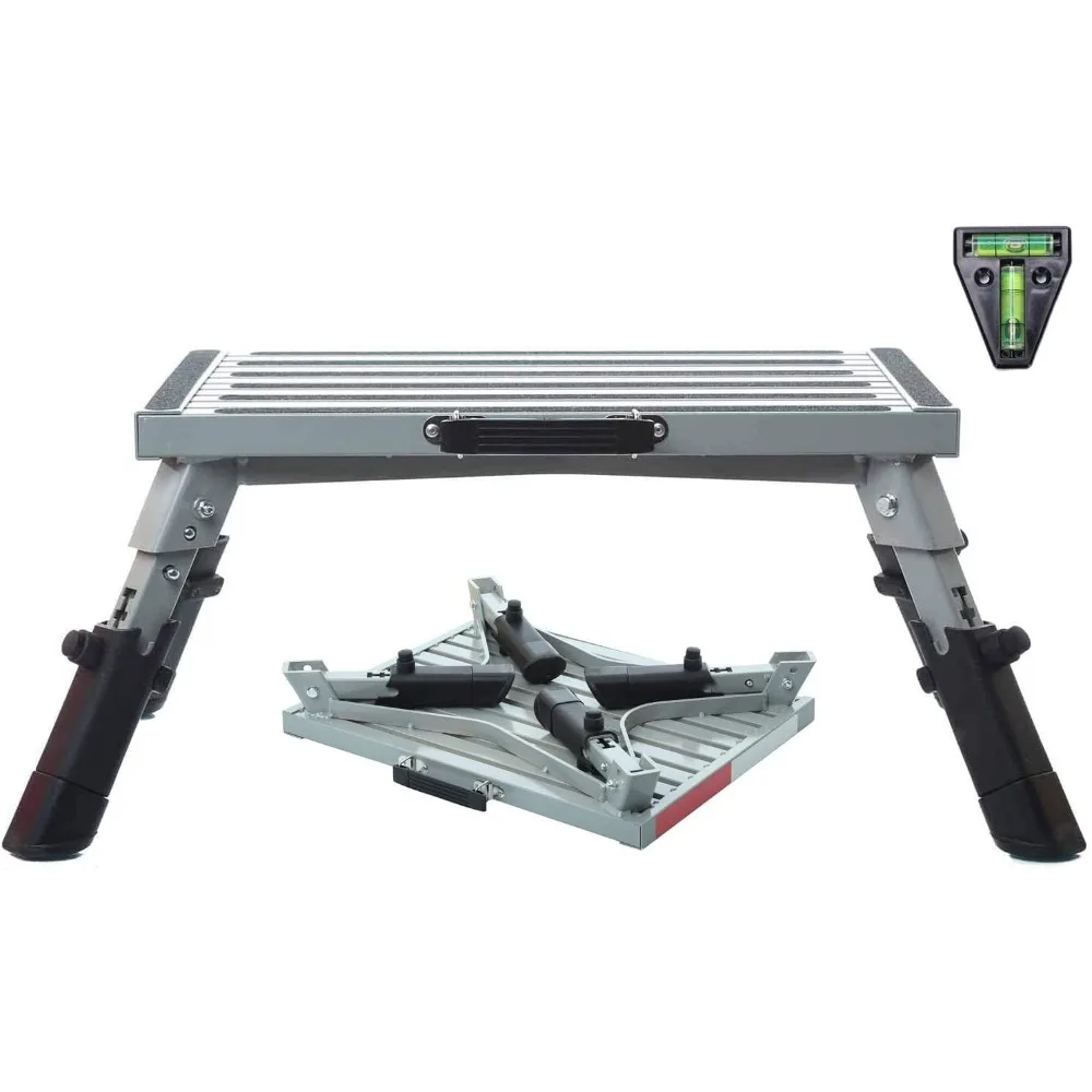 

Большой табурет на колесах для автофургона, алюминиевая складная стремянка на платформе с регулируемой высотой и нескользящими резиновыми ножками, сверхмощная