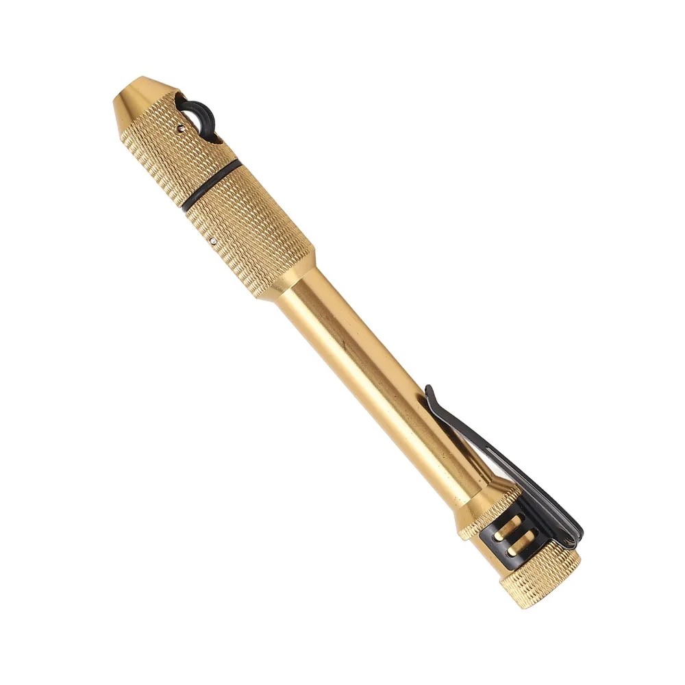 Aluminum Alloy Welding Wire Feed Pen Comfortable Handle Pocket Clip Welding Rod Holder Gold Knurled On Both Ends