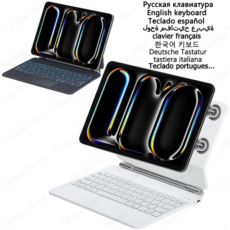 Magic Trackpad Keyboard for iPad Pro 11 2024 Case Backlit Keyboard for Funda iPad Pro 11 2024 Keyboard Case Folio Cover Magnetic