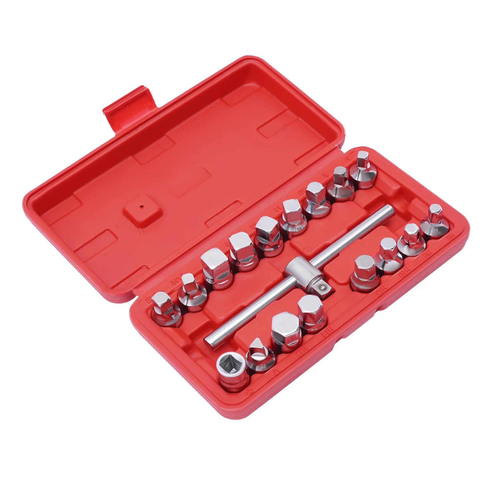 18pcs mirror socket wrench chrome vanadium steel car repair thand tool 7-14mm 5/16