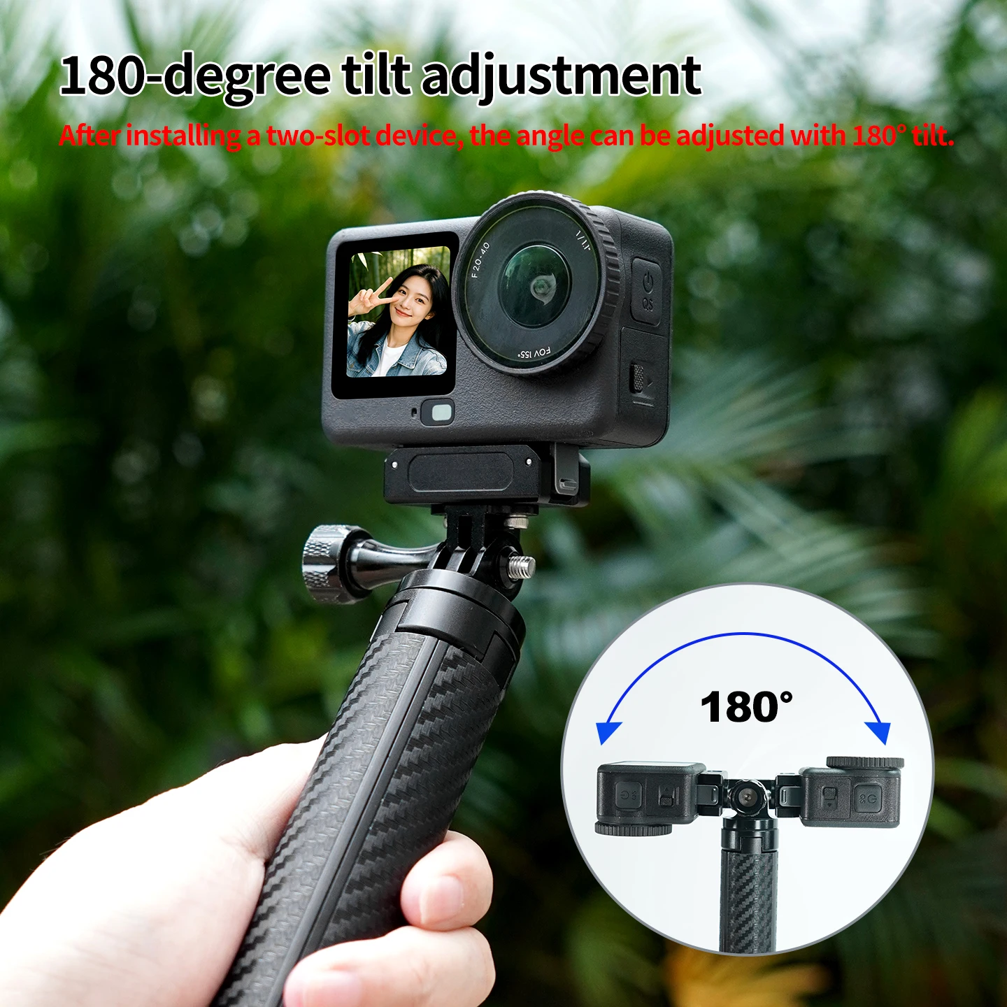 Aluminium-Desktop-Stativ mit Dämpfung, rutschfesten Fußpolstern für Telefon-Vlogs, stabile Unterstützung für Insta360 GoPro DJI Gimbal-Kamera – Detail 6