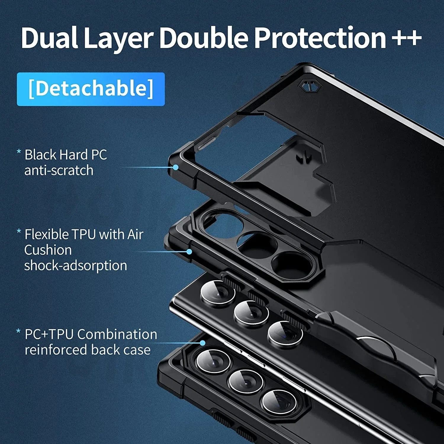 Case For Samsung Galaxy S24 S23 S22 S21 Ultra Plus S20 FE A14 A34 A54 A55 A35 Heavy Rugged Ultra-thin Shockproof  Mobile Cover