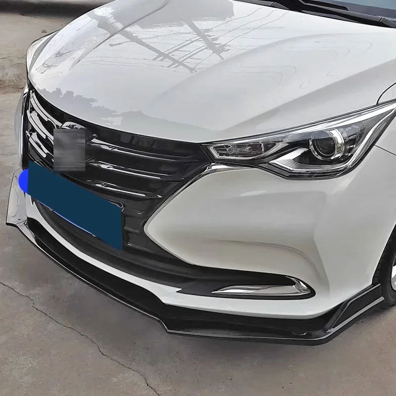 Spoiler przedniego zderzaka dla splittera Changan Alsvin płyta ochronna wargi 2018 do 2023 typu XH czarny błyszczący spódnice typu Body Kit