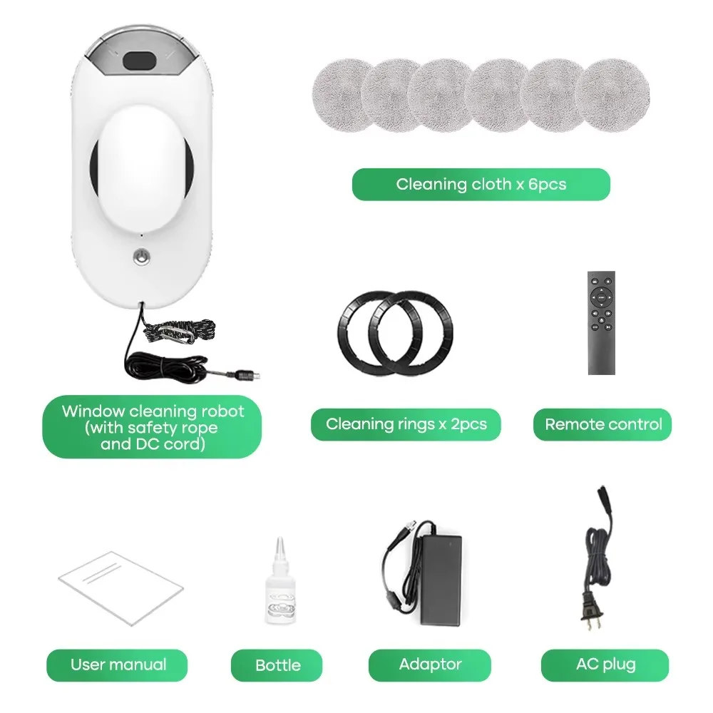Electric Window Cleaner Fully Automatic Electric Window Cleaning Robot Automatic Route Planning Deep Dirt Removal UPS protection