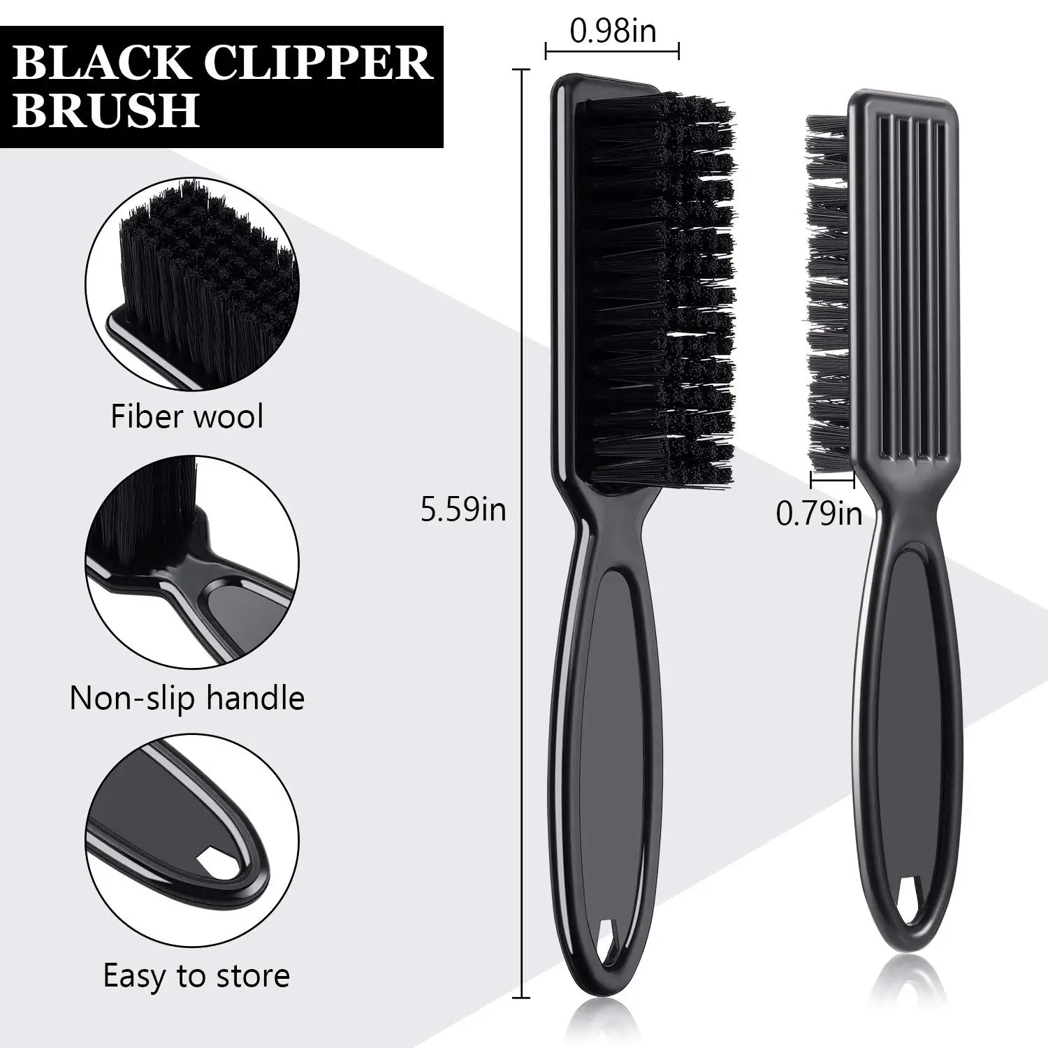 Escovas de limpeza para barbeiro, cabo de plástico com cerdas de nylon, suprimentos de limpeza multifuncionais para salão de beleza, cortes de cabelo, casa e viagens