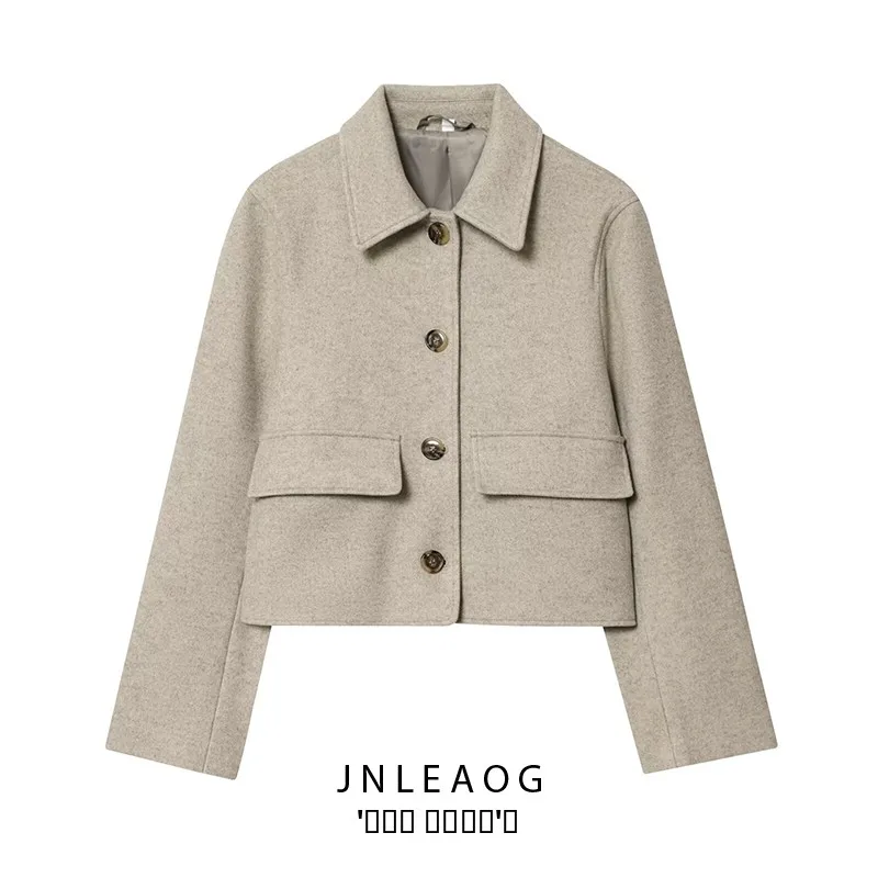 

JNLEAOG моющееся длинное пальто с воротником-стойкой, женское универсальное пальто Sli Design, Новое осеннее поступление, длинное пальто из полиэфирного волокна