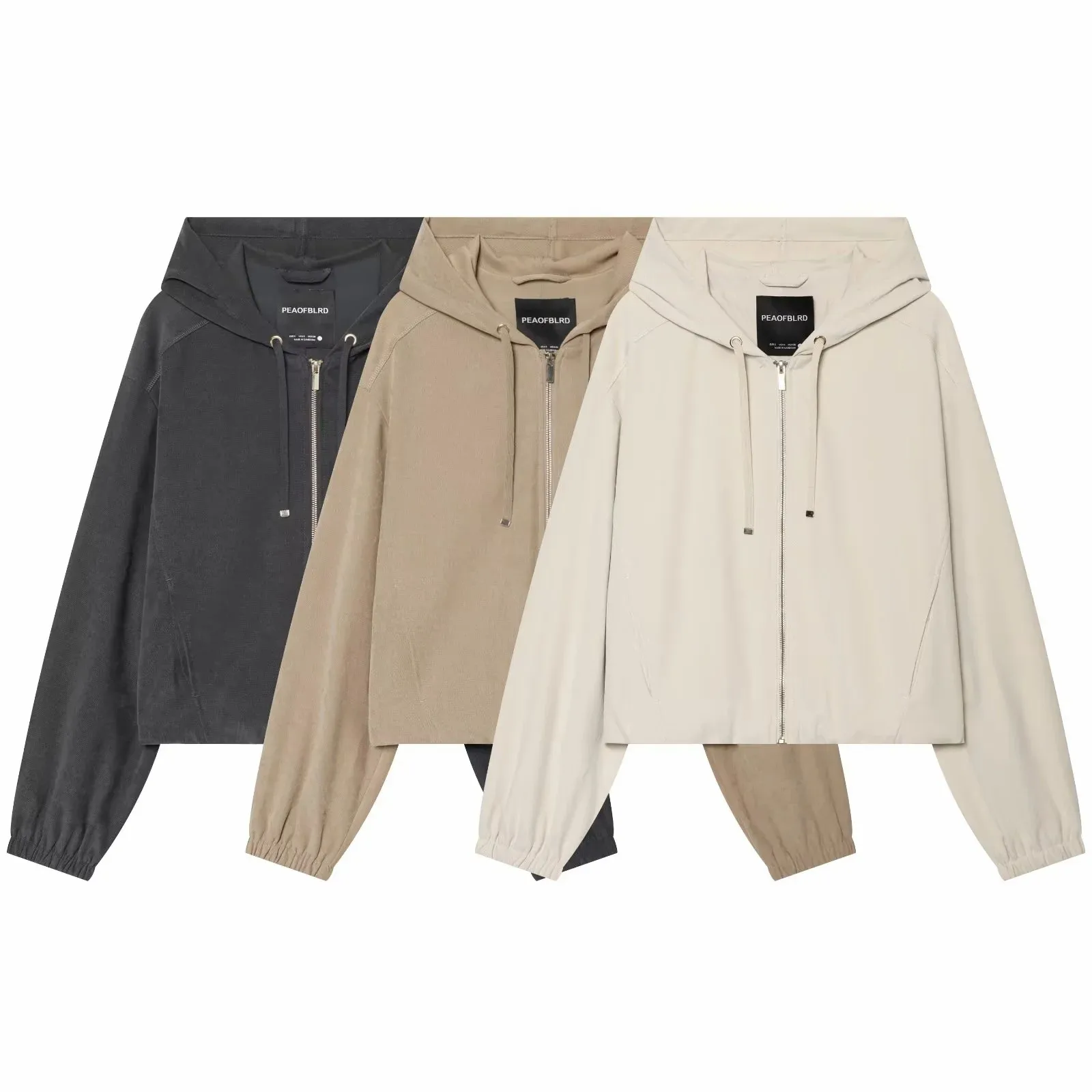Damen-Hosen-Set 2-teilig, Neu 2026, Kapuzenjacke mit Reißverschluss, Weite Hose mit Kordelzug, Damen-Outfit – Detail 4