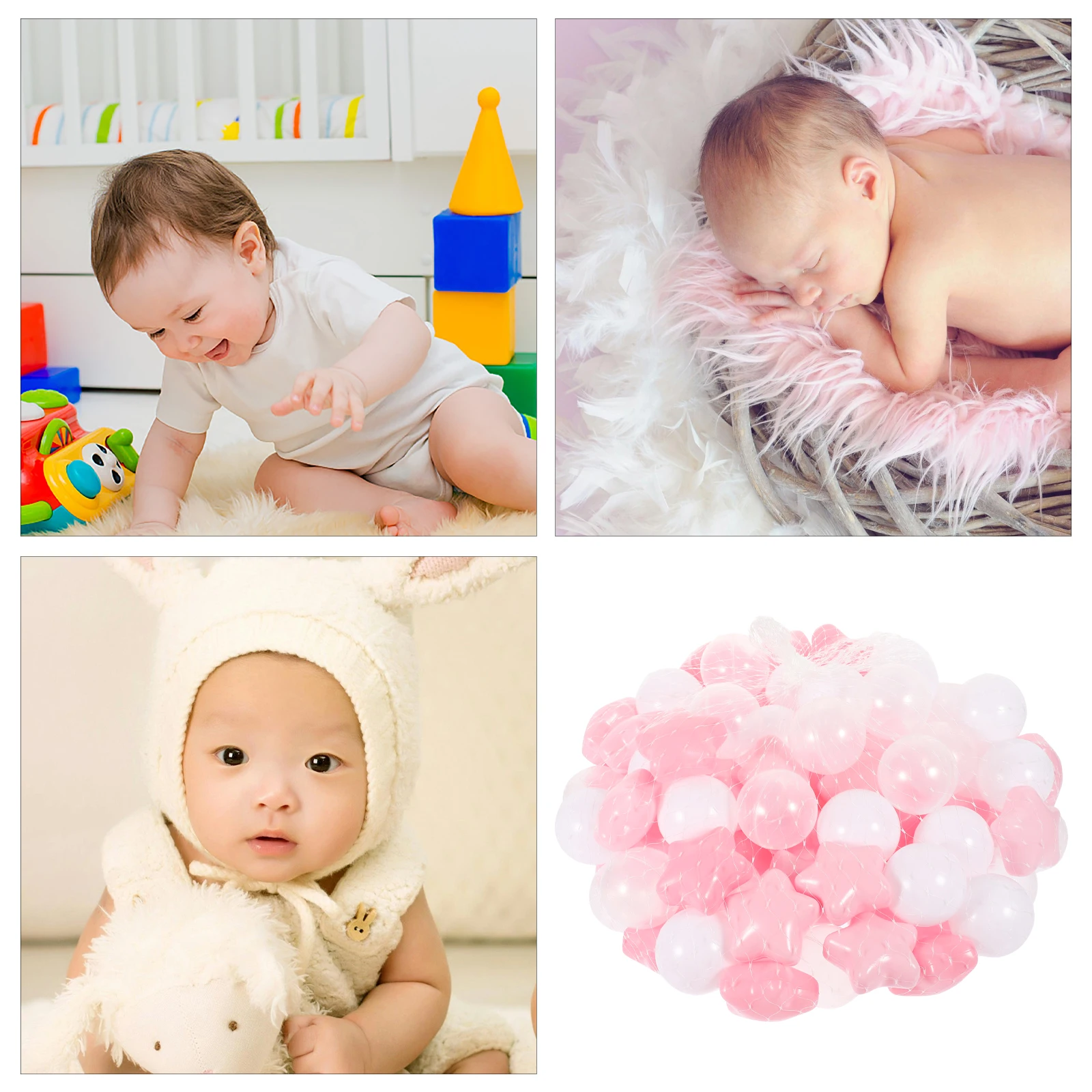 100 palline marine a stella a cinque punte colorate per bambini, giochi per bambini, per piscine, piscine, camere dei trampolini