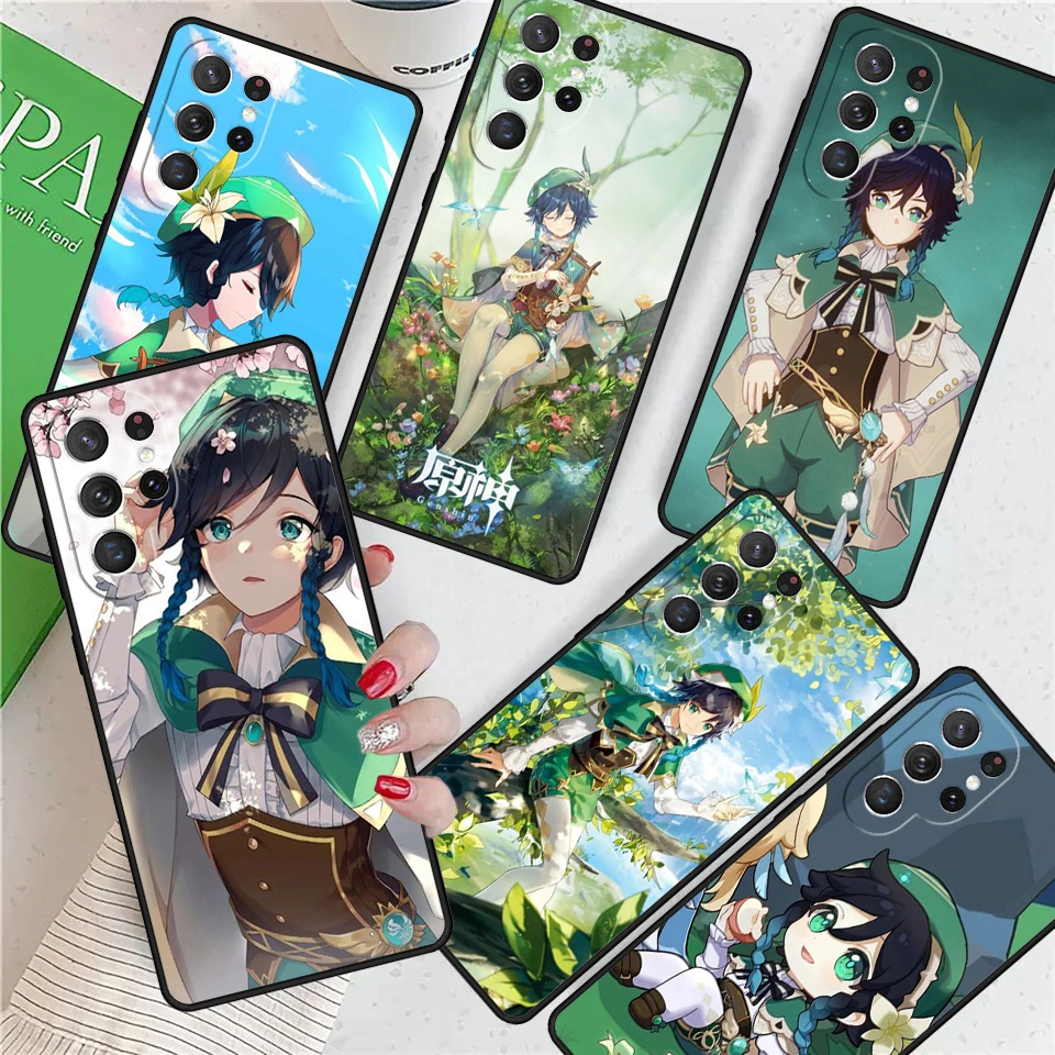 Genshin Impact Venti For Samsung Galaxy S24 Ultra S21 S22 S8 S9 S10E Note 10 20 Plus FE S23 Phone case Cover Coque